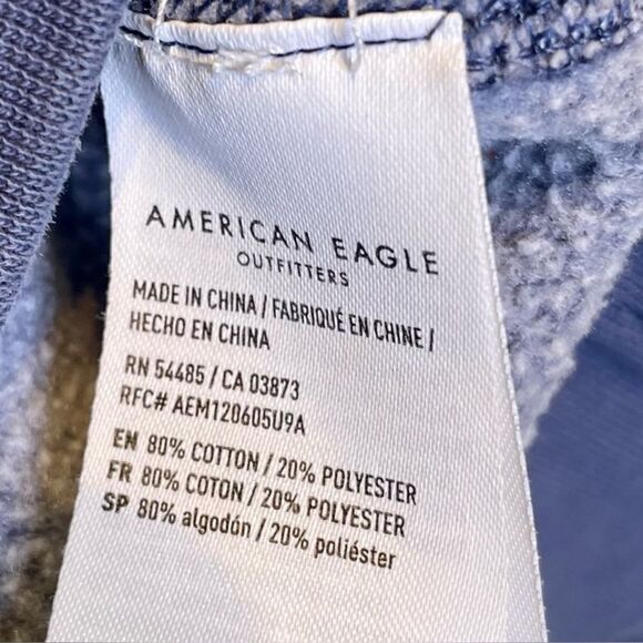 American Eagle Outfitters 1977 XSLogo Varsity Sweatshirt Muted Blue - Picture 3 of 3